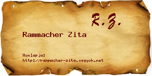 Rammacher Zita névjegykártya